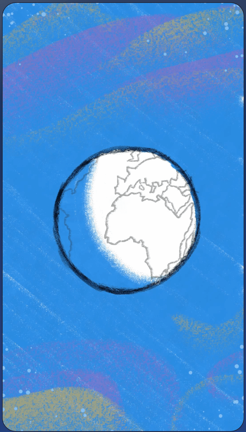 Preview frame from the promo film: illustrated Earth on a blue poster-style background.